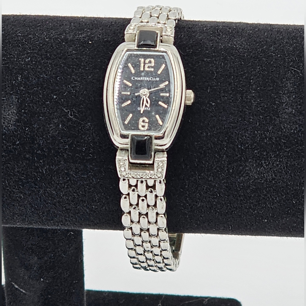 Charter Club Silver with Black Gemstones and Diamonds